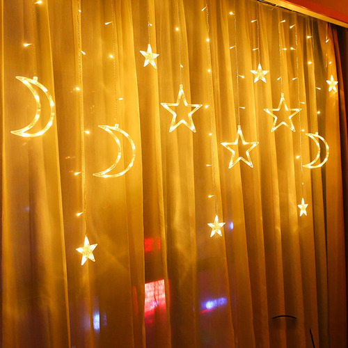 Luzes De Janela Cortina Led Star Moon À Prova D"água Para Ca - Imagem 3
