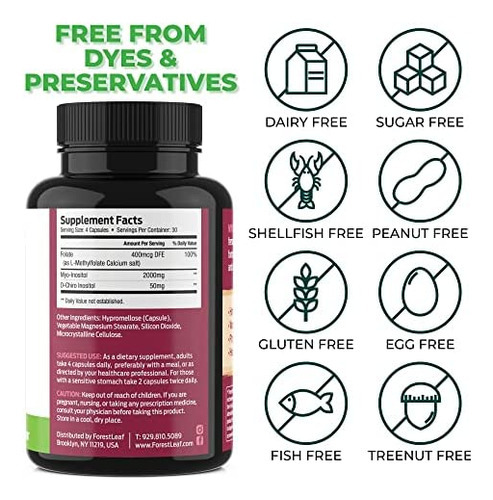 Myo E D-chiro Inositol Supplement Blend Com Folate - Equilí - Imagem 4