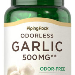 Cápsulas De Alho Inodoras Piping Rock | 500mg | 200 Comprimi