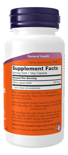 Agora, Suplementos De Alimentos, Ácido Alfa Lipóico 250 Mg, - Imagem 2