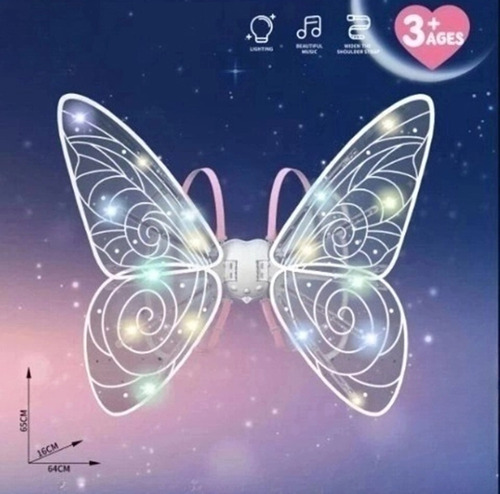 Elfo Fantástico Fada Elétrica Borboleta Asas Com Luz E Músic — foto 8 Elfo Fantástico Fada Elétrica Borboleta Asas Com Luz E Músic - Imagem 8