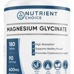 Nutrient Choice 400 Mg Glicinato De Magnésio 180 Comprimidos