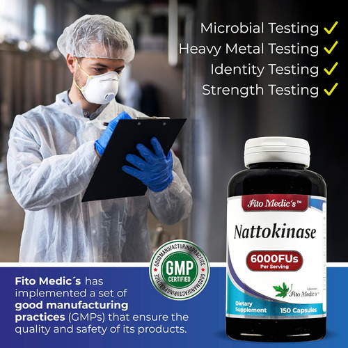 Fito Medics Lab - Nattokinase, Natto - 6000 Fu De Enzima Por - Imagem 3