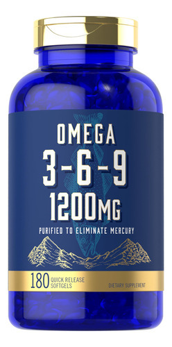 Suplemento Carlyle Omega 3-6-9 1200 Mg 180 Cápsulas De Gelat
