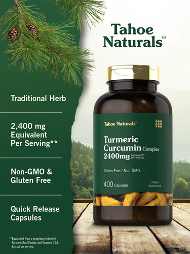 Suplemento Carlyle Curmeric Curcumin 2400mg 400 Cápsulas - Imagem 4