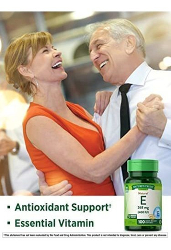 Natures Truth Vitamin E 400 Natural (d-alpha) 100 Softgels, - Imagem 3