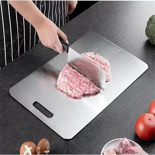 Tábua De Cortar Tábua De Corte De Cozinha Inoxidável De Dupl - Imagem 4