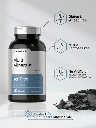 Suplemento Horbaach Multi Minerals 250 Cápsulas Sem Ferro - Imagem 4