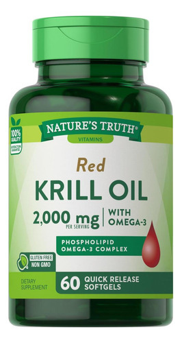 Natures Truth Óleo De Krill 2000mg Cápsulas Softgel | 60 Con