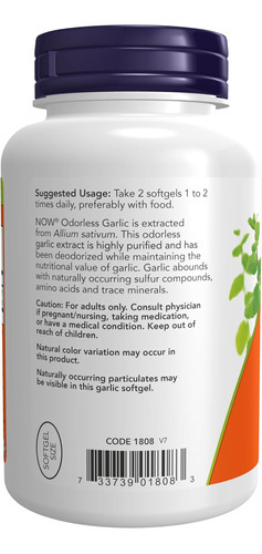 Now Foods Supplements, Alho Inodoro (allium Sativum), Extrat - Imagem 3
