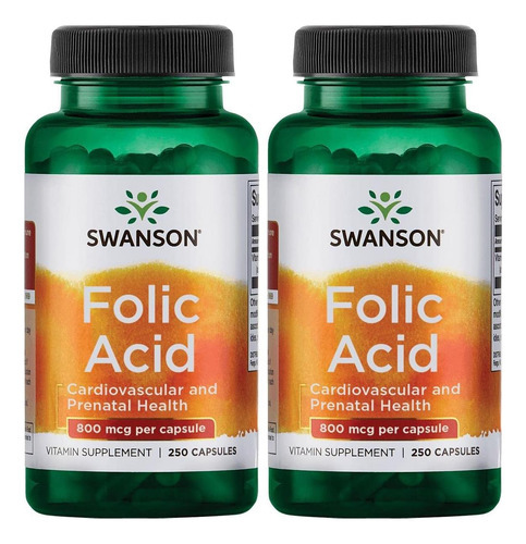 Ácido Fólico Swanson 800 Mcg (1 Vitamina 335 Mcg Dfe Folato)