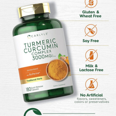 Suplemento De Curcumina E Cúrcuma Carlyle | 3000mg 180 Cápsu - Imagem 4