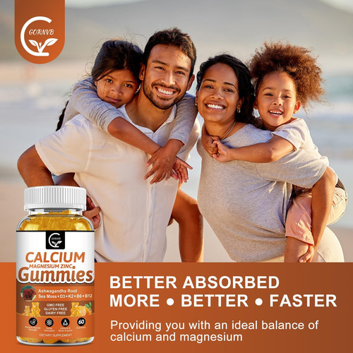Gomas De Cálcio De 1200 Mg Com Vitamina D3, K2, B12 E B6 - S - Imagem 7