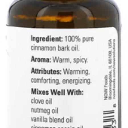 Óleo De Casca De Canela Now Foods 30 Ml Importado 4un - Imagem 3