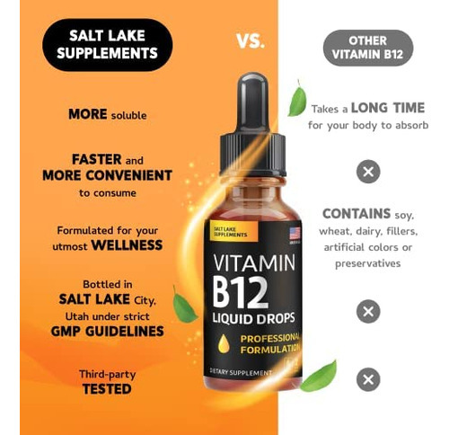 Gotas Líquidas De Vitamina B12 - Complexo Metílico Vegano - Imagem 3
