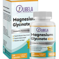 Glicinato De Magnésio Olibela 500mg 180 Cápsulas Queladas. A