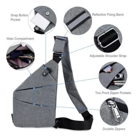 Pacote Esportivo Sling Casual Bag Chest Caminhada Travel Sli - Imagem 16