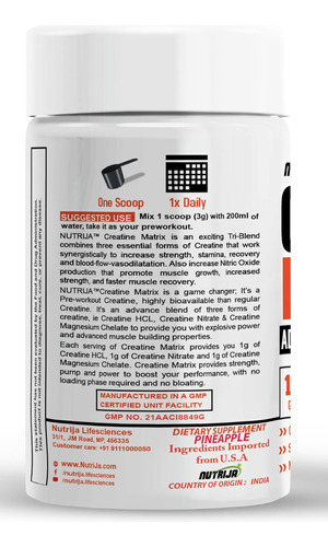 Nutrija Creatine Matrix - Mistura Completa De Creatina Hcl, - Imagem 3