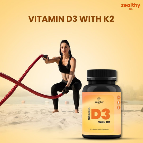 Zealthy Life - Vitamina D3 Com K2-60 Cápsulas - Imagem 5