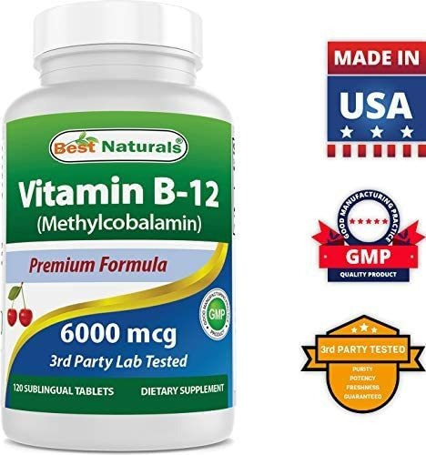 Vitamina B-12 Marca Best Naturals, 6000 Mcg, 120 Comprimidos - Imagem 7