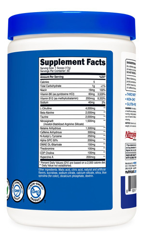 Pó Pré-treino Nutricost Pre-x Xtreme Blue Raspberry 30s - Imagem 6