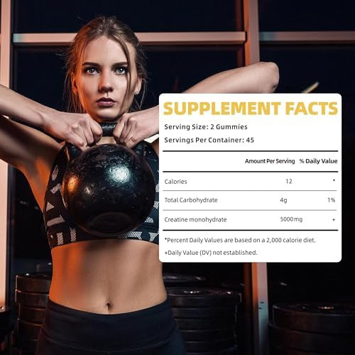 Gomas De Monohidrato De Creatina Novomins 5000mg Para Homens - Imagem 2