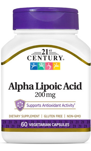 21st Century Healthcare Ácido Alfa Lipóico 200 Mg, 60 Cápsul