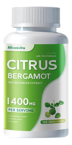 Bergamota Cítrica Orgânica 1400mg, 120 Cápsulas