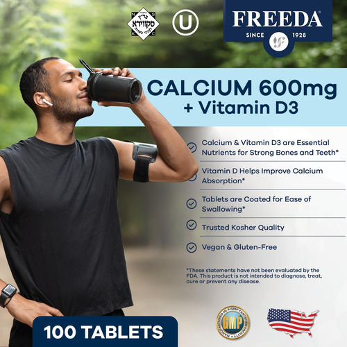 Freeda Cálcio 600 Mg Vitamina D3 400 Ui Comprimidos - Suplem - Imagem 2