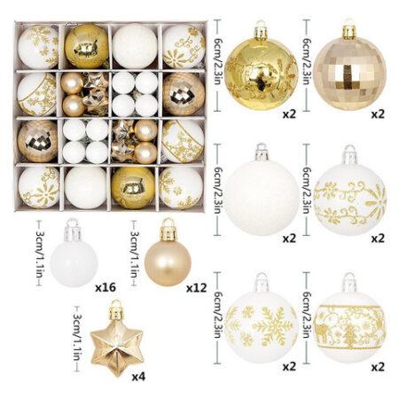 44 Bolas Penduradas Coloridas Para Árvore De Natal, Suprimen - Imagem 9