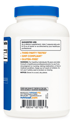 Suplemento Nutricost L-arginina L-citrulina Complex 750 Mg - Imagem 5