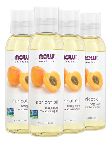 Óleo De Damasco Now Foods 100% Puro 118ml 4un
