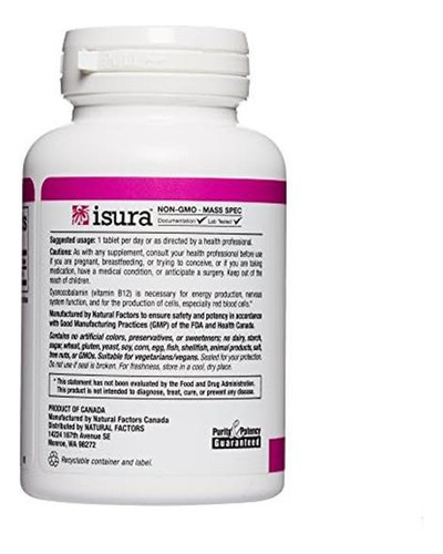 Fatores Naturais, Vitamina B12 Cianocobalamina 1000 Mcg, Su - Imagem 4