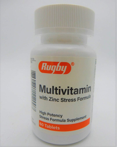 Rugby Multivitamina Com Zinco Stress Formula 60ct Pacote De