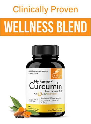 Complexo Sandhus Curcumin C3 Com Bioperine 60 Cápsulas - Não - Imagem 4