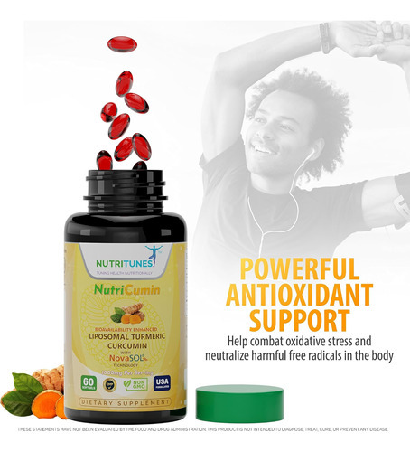 Nutritunes Nutricumin 1000mg Curcumina De Cúrcuma Lipossomal - Imagem 2