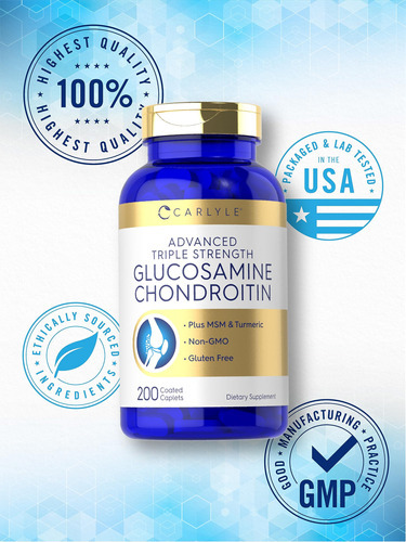 Suplemento Carlyle Glucosamina Condroitina Msm Turmeric 200c - Imagem 6