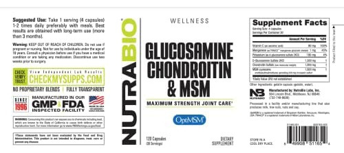 Suplemento Nutrabio Glucosamina Condroitina E Optimsm, Fórm - Imagem 2