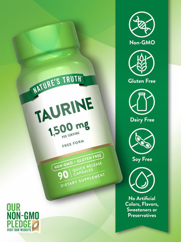 Suplemento Taurina Da Verdade Da Verdade | 1500mg | 90 Cápsu - Imagem 3