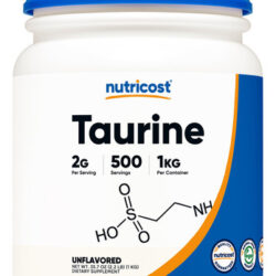Suplemento Nutricost Taurina Em Pó De 1 Kg - 500 Porções