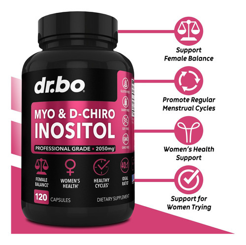 Cápsulas De Suplemento De Myo-inositol E D-chiro Inositol - - Imagem 2