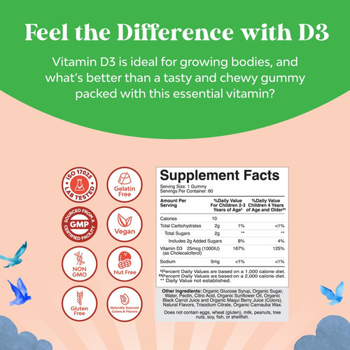 Gomas Orgânicas De Vitamina D Para Crianças - Gomas Veganas - Imagem 3