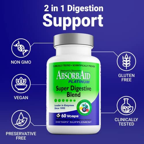 Absorbaid Platinum Enzyme Support 60 Vcaps, 12 Enzimas Mais - Imagem 3