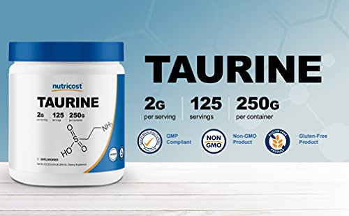 Suplemento Nutricost Taurina Em Pó 250g - 125 Porções - Imagem 3