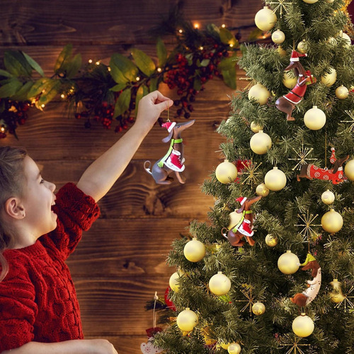 Decorações De Árvore De Cachorro Dachshund De Natal Pingente - Imagem 2