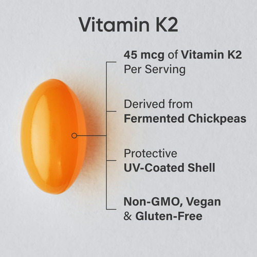Vitamina K2 De Pesquisa Esportiva Como Mk-7 45mcg Com Óleo M - Imagem 2