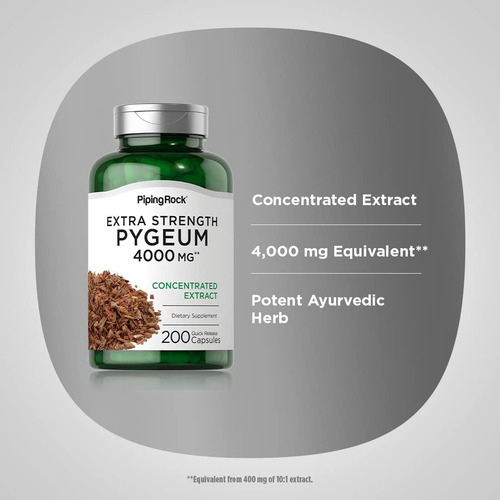 Suplemento Piping Rock Pygeum 4000 Mg | 200 Cápsulas | Extra - Imagem 4