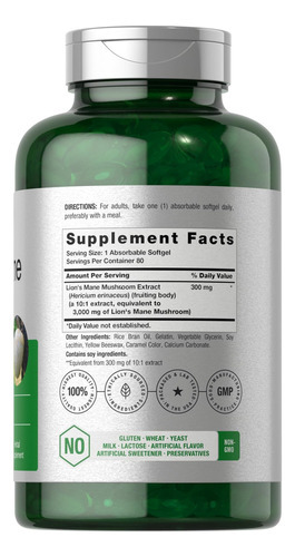 Suplemento Horbäach Lions Juba | 3000mg | 80 Cápsulas Softge - Imagem 2