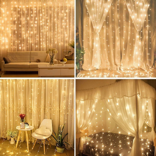 Cortina De 3x3m, Luzes Led, Decoração De Natal - Imagem 2