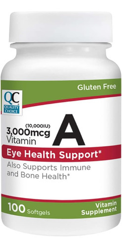 Qualidade Escolha Vitamina A 3000 Mcg 10.000 Ui Softgels